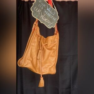 Vintage Fossil Brown Genuine Leather Shoulder Crossbody Bag Purse